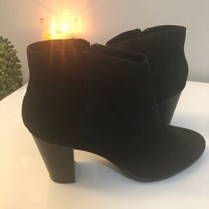Sueded Block-Heel Booties